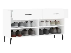 Banco zapatero blanco 102x35x55 cm madera de ingeniería
