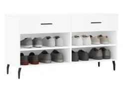 Banco zapatero blanco 102x35x55 cm madera de ingeniería