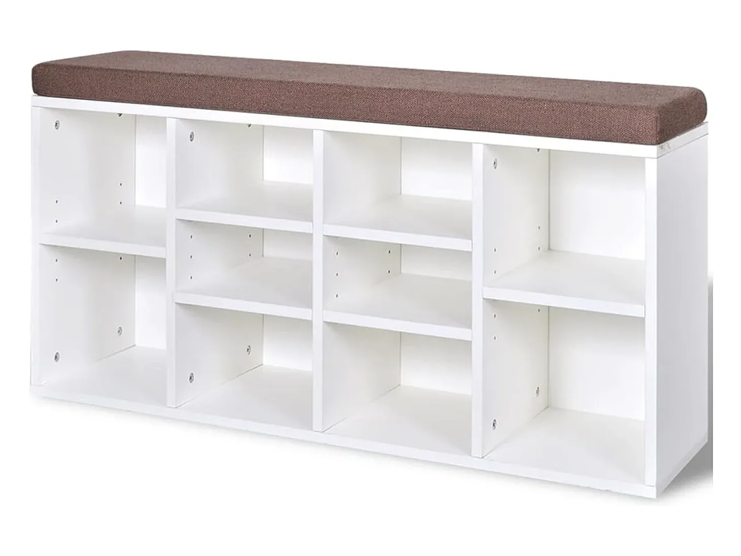 Banco zapatero con 10 compartimentos blanco ES655778