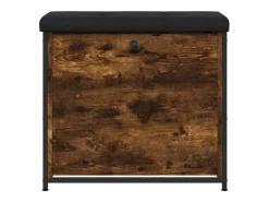 Banco zapatero con cajón abatible roble ahumado 62x32x56 cm