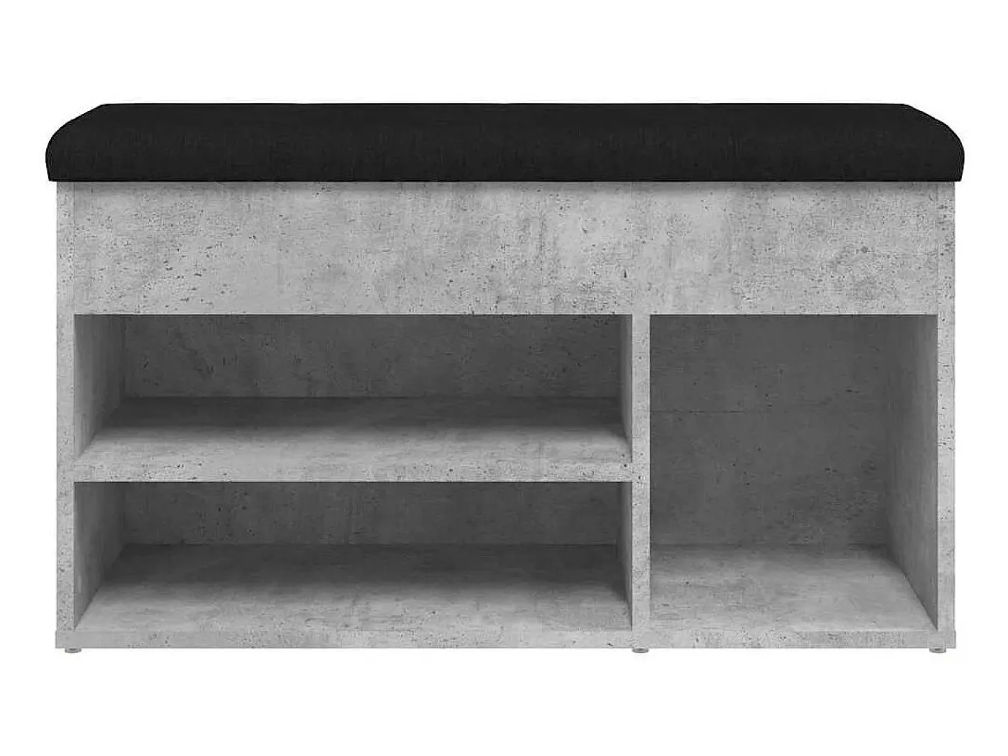 Banco zapatero de hormigón gris 82x32x45,5 cm madera de ingeniería