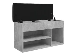 Banco zapatero de hormigón gris 82x32x45,5 cm madera de ingeniería