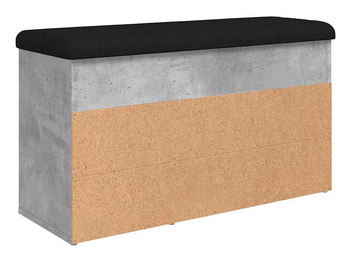 Banco zapatero de hormigón gris 82x32x45,5 cm madera de ingeniería
