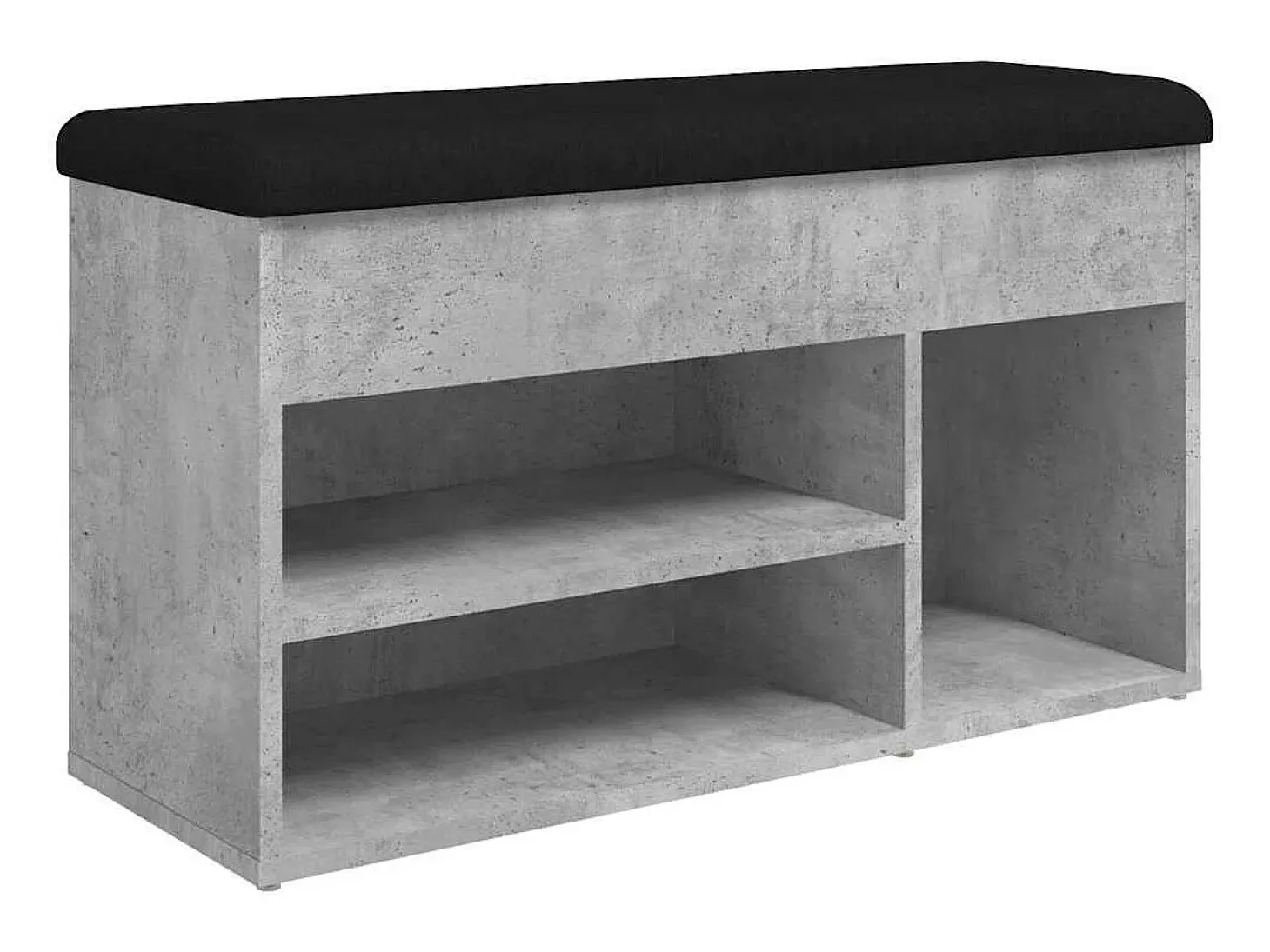 Banco zapatero de hormigón gris 82x32x45,5 cm madera de ingeniería