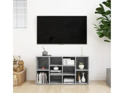 Banco zapatero de hormigón gris 103x30x54,5 cm Madera de ingeniería