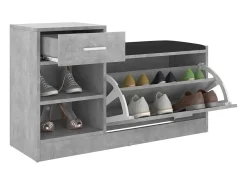 Banco zapatero de hormigón gris 94,5x31x57 cm aglomerado