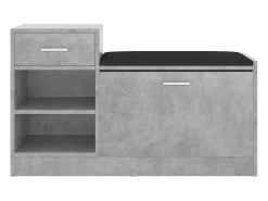 Banco zapatero de hormigón gris 94,5x31x57 cm aglomerado
