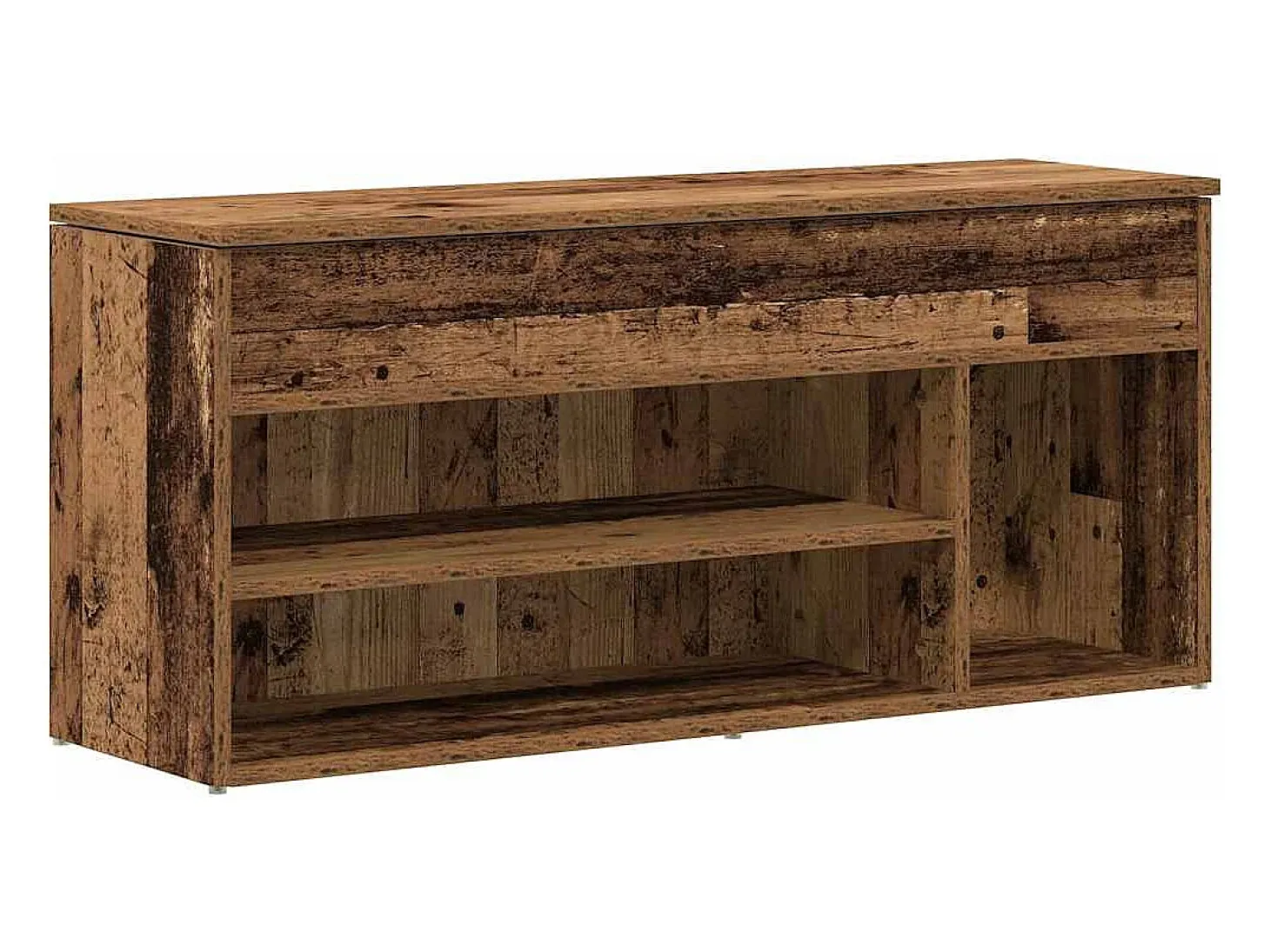 Banco zapatero de madera antigua 102x30,5x45 cm madera de ingeniería