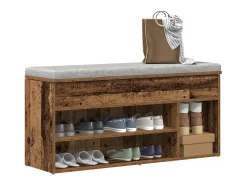 Banco zapatero de madera antigua 102x30,5x45 cm madera de ingeniería