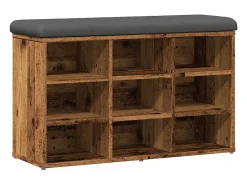 Banco zapatero de madera antigua 82x32x50 cm madera de ingeniería