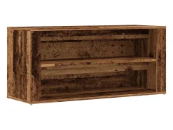 Banco zapatero de madera antigua 100x35x45 cm madera de ingeniería
