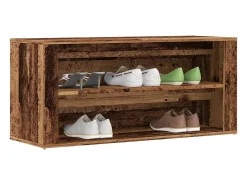 Banco zapatero de madera antigua 100x35x45 cm madera de ingeniería