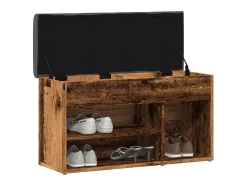 Banco zapatero de madera antigua 82x32x45,5 cm madera de ingeniería