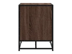 Banco zapatero de roble marrón fabricado con madera de ingeniería y metal.