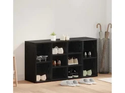 Banco zapatero de roble negro 103 x 30 x 55 cm Madera de ingeniería
