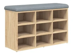 Banco zapatero de roble Sonoma 82x32x50 cm madera de ingeniería