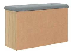 Banco zapatero de roble Sonoma 82x32x50 cm madera de ingeniería