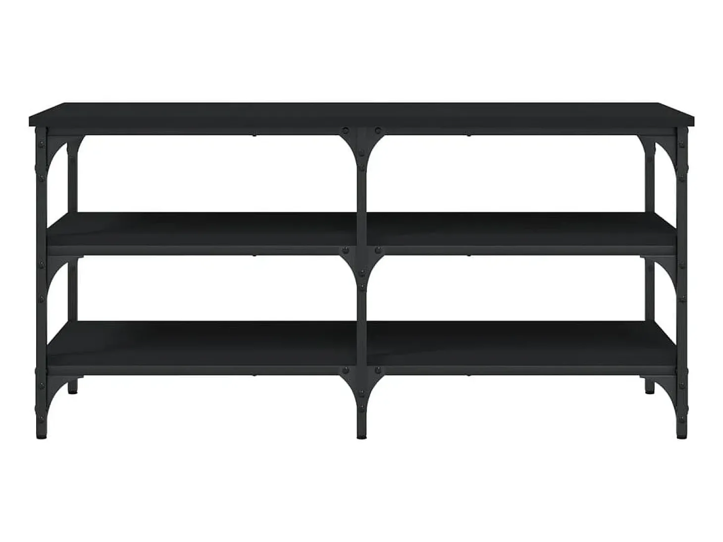 Banco zapatero madera de ingeniería negro 100x38,5x49 cm ES389794