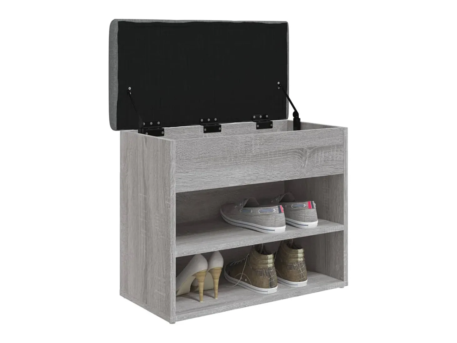 Banco zapatero madera de ingeniería gris Sonoma 62x32x50 cm ES386653