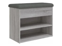Banco zapatero madera de ingeniería gris Sonoma 62x32x50 cm ES386653