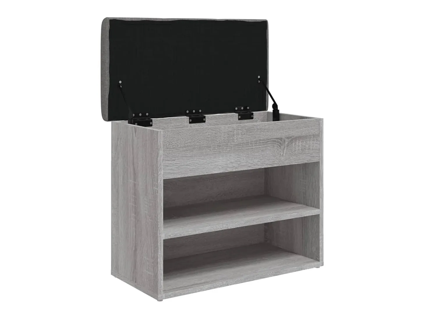 Banco zapatero madera de ingeniería gris Sonoma 62x32x50 cm ES386653