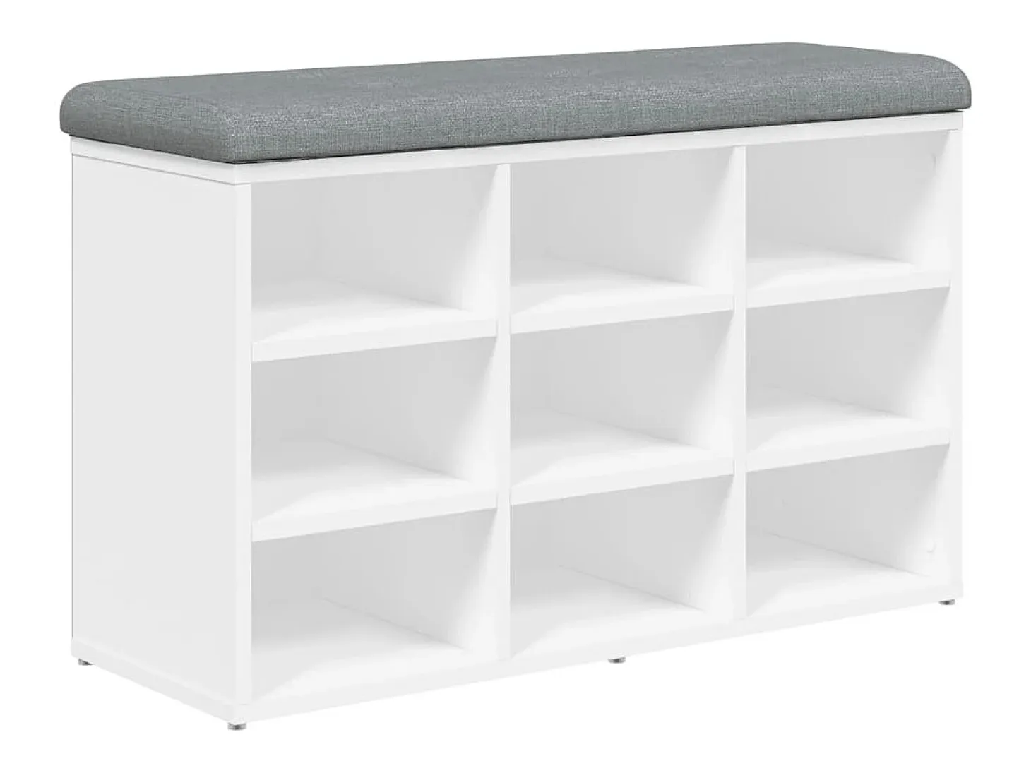 Banco zapatero madera de ingeniería blanco 82x32x50 cm ES132526