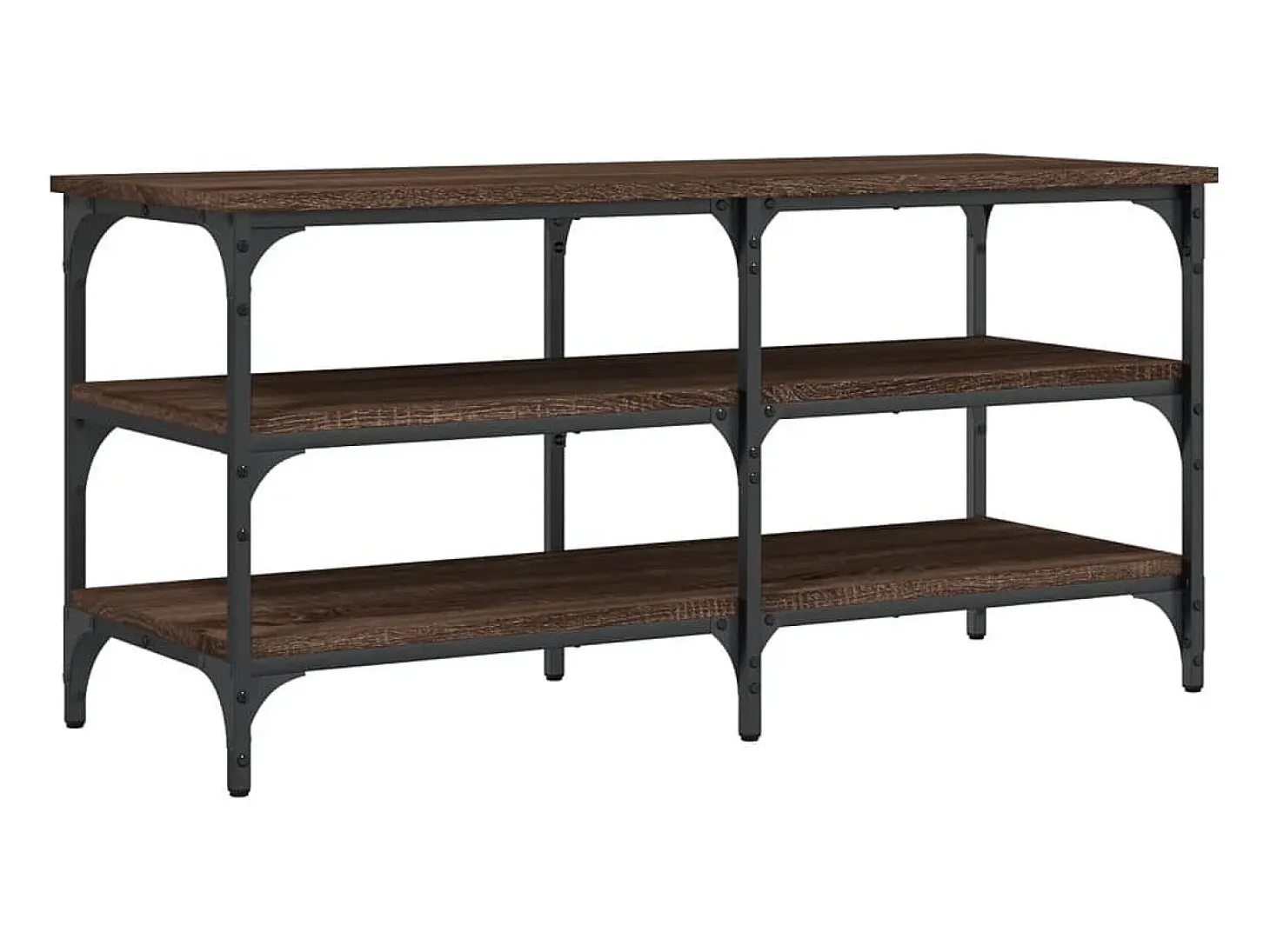 Banco zapatero madera de ingeniería marrón roble 100x38,5x49 cm ES962491