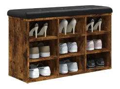 Banco zapatero madera de ingeniería roble ahumado 82x32x50 cm ES651128