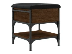 Banco zapatero madera de ingeniería marrón roble 42x42x45 cm ES260837