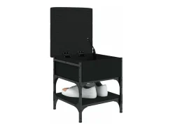 Banco zapatero madera de ingeniería negro 42x42x45 cm ES368560