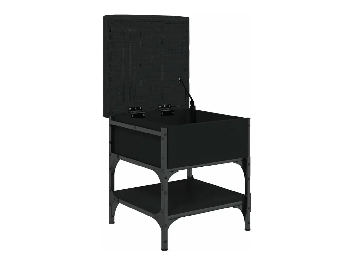 Banco zapatero madera de ingeniería negro 42x42x45 cm ES368560