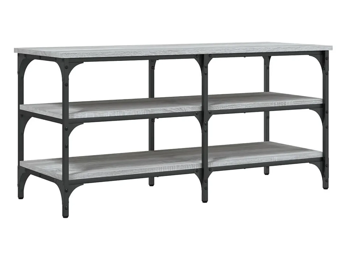 Banco zapatero madera de ingeniería gris Sonoma 100x38,5x49 cm ES426070