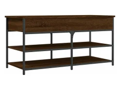 Banco zapatero madera de ingeniería marrón roble 100x42,5x50 cm ES986923