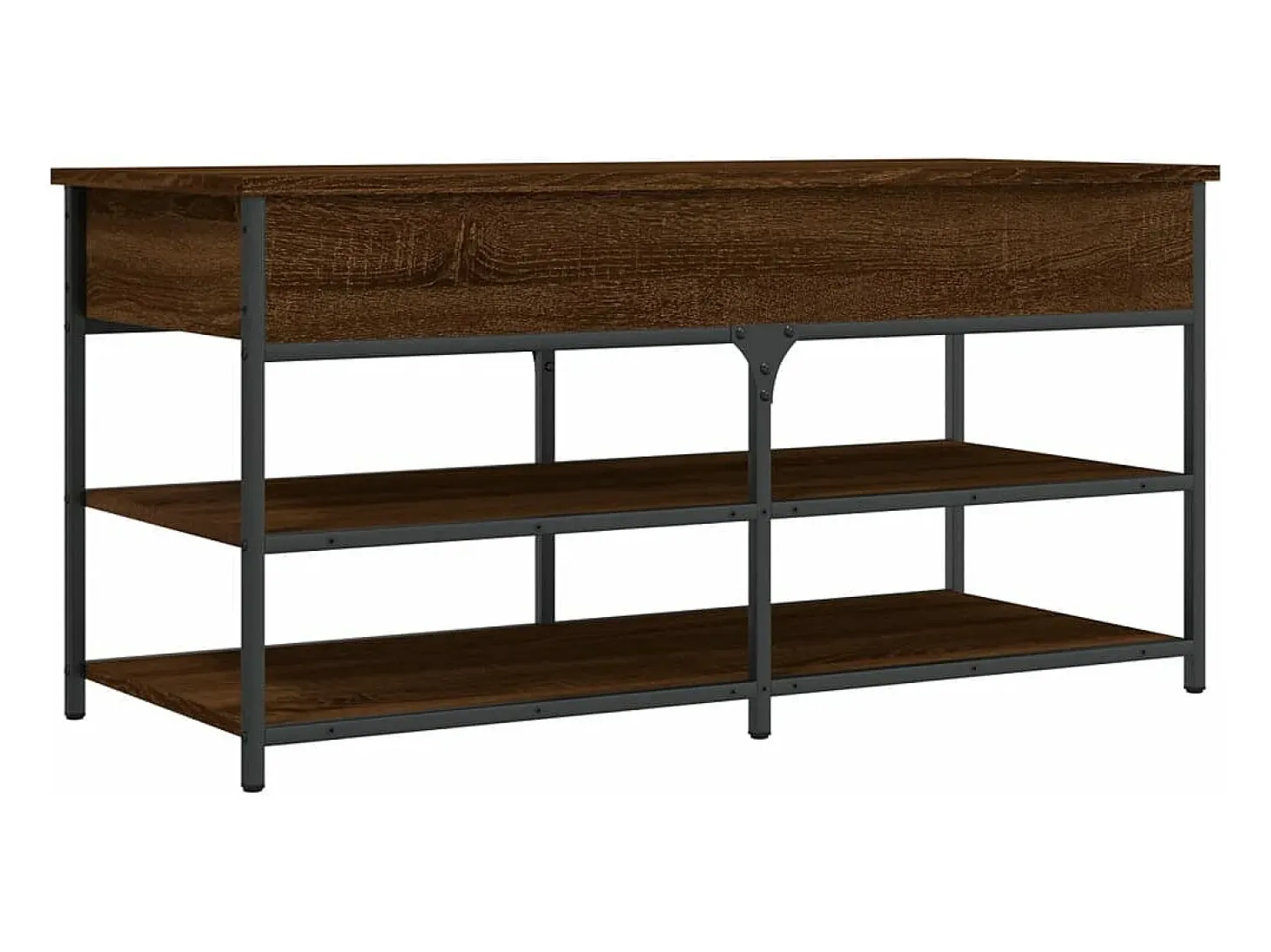 Banco zapatero madera de ingeniería marrón roble 100x42,5x50 cm ES986923