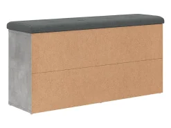 Banco zapatero madera de ingeniería gris hormigón 102x32x50 cm