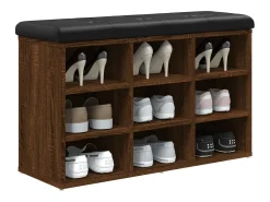 Banco zapatero madera de ingeniería marrón roble 82x32x50 cm ES981073