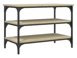Banco zapatero madera de ingeniería roble Sonoma 70x38,5x49 cm ES742241