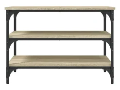 Banco zapatero madera de ingeniería roble Sonoma 70x38,5x49 cm ES742241