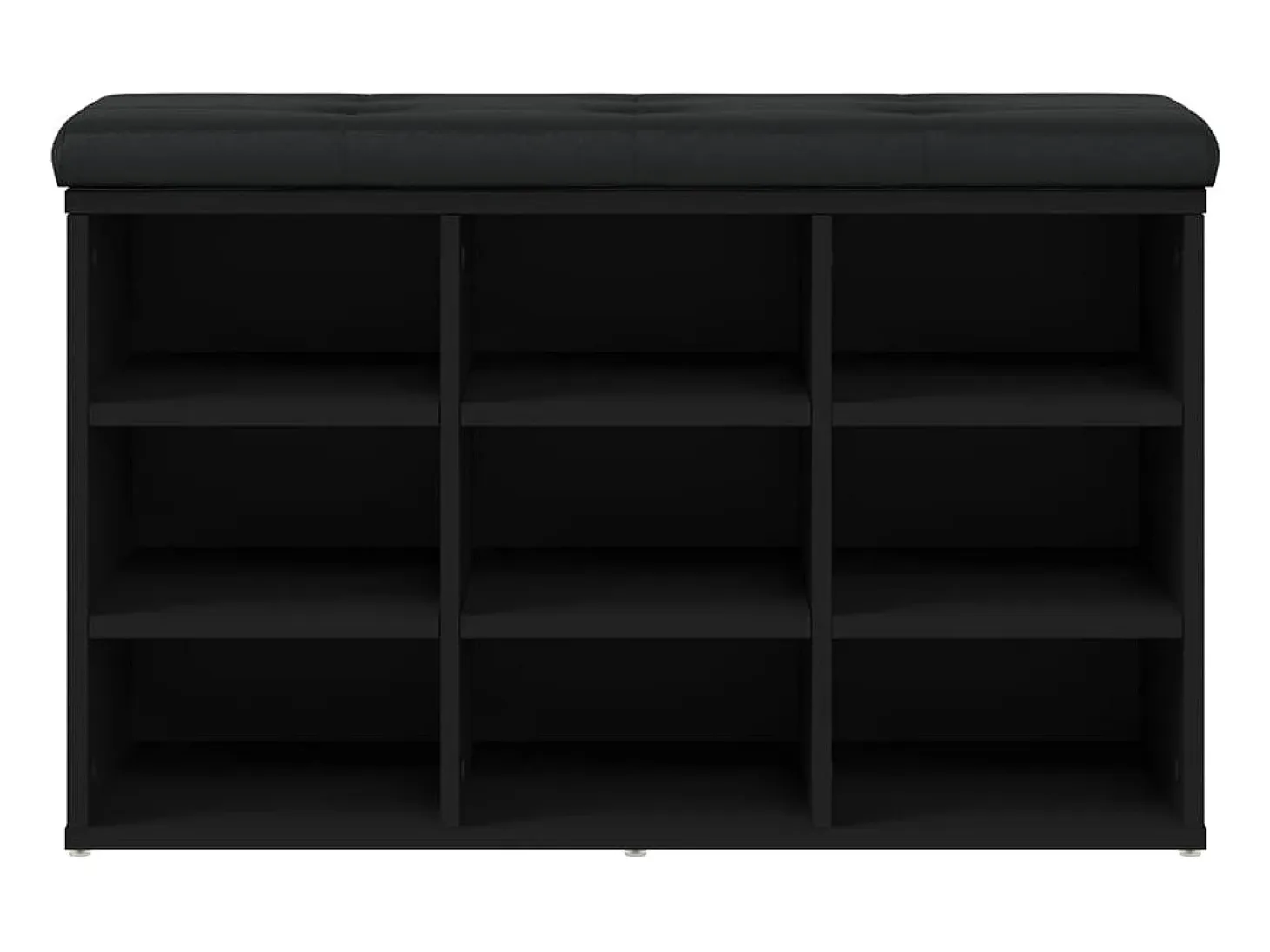 Banco zapatero madera de ingeniería negro 82x32x50 cm ES429136