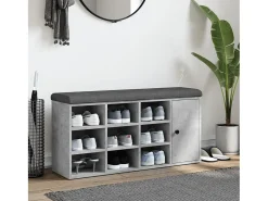 Banco zapatero madera de ingeniería gris hormigón 102x32x50 cm ES915438