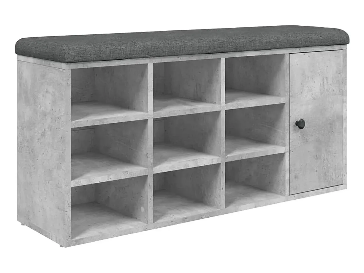 Banco zapatero madera de ingeniería gris hormigón 102x32x50 cm ES915438