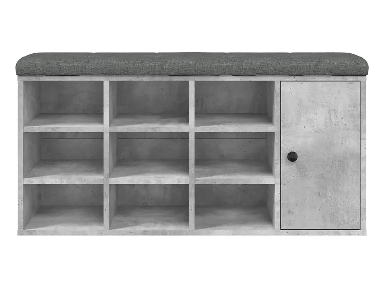 Banco zapatero madera de ingeniería gris hormigón 102x32x50 cm ES915438