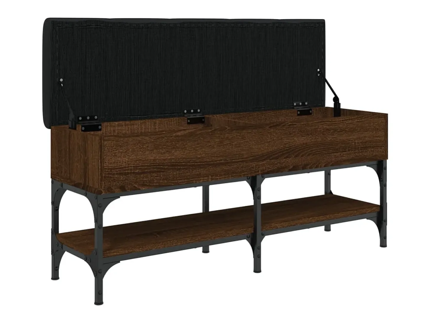 Banco zapatero madera de ingeniería marrón roble 102x32x45 cm ES514149