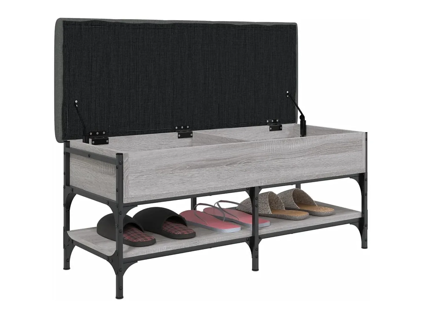 Banco zapatero madera de ingeniería gris Sonoma 102x42x45 cm ES888010