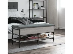 Banco zapatero madera de ingeniería gris Sonoma 102x42x45 cm ES888010
