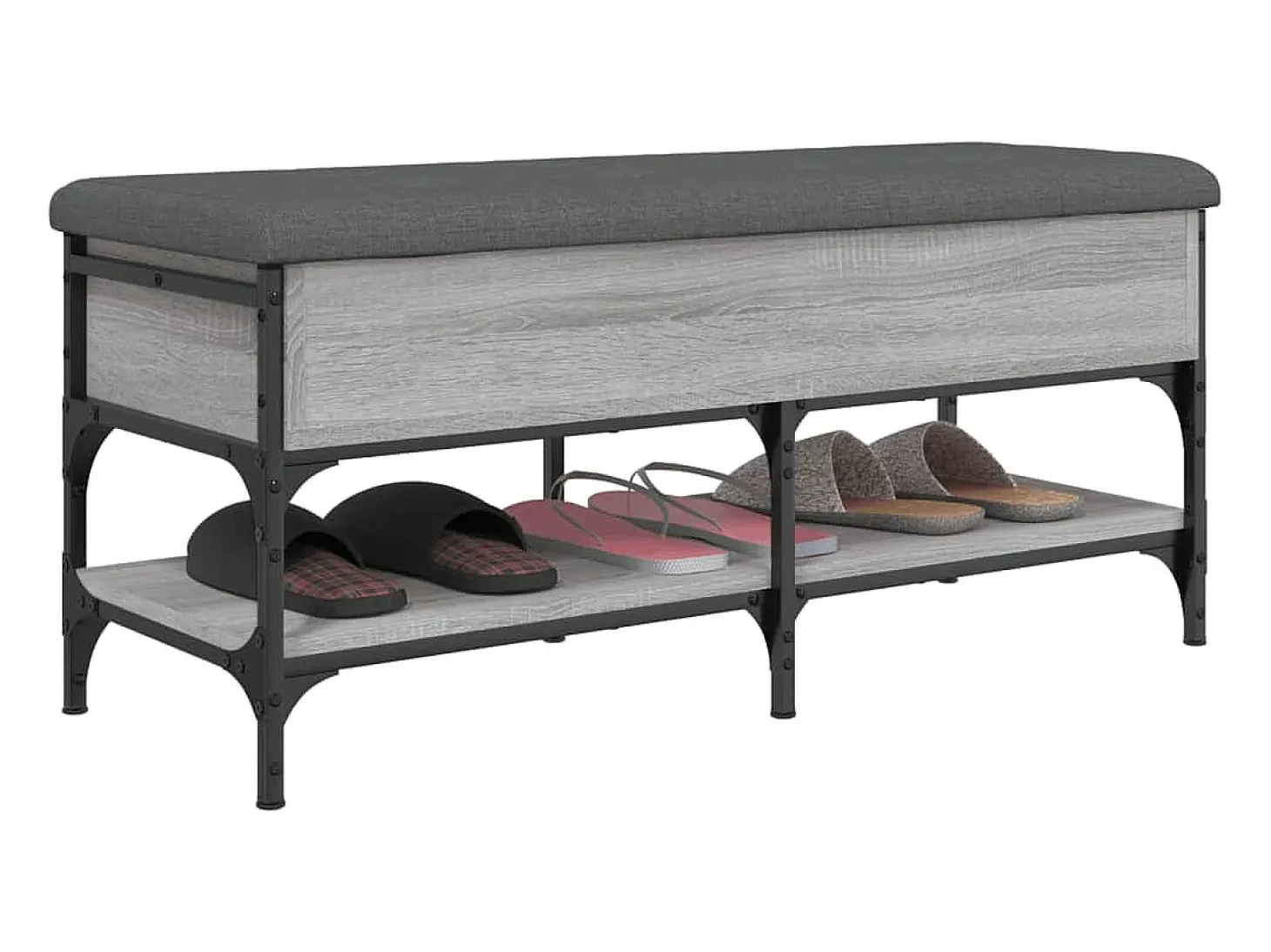 Banco zapatero madera de ingeniería gris Sonoma 102x42x45 cm ES888010