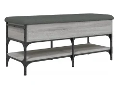 Banco zapatero madera de ingeniería gris Sonoma 102x42x45 cm ES888010