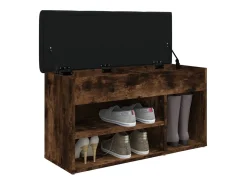 Banco zapatero madera de ingeniería roble ahumado 82x32x45,5 cm ES400081