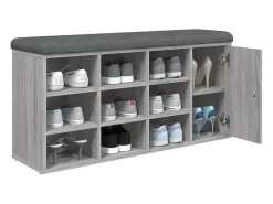Banco zapatero madera de ingeniería gris Sonoma 102x32x50 cm ES417722