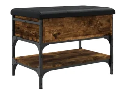 Banco zapatero madera de ingeniería roble ahumado 62x42x45 cm ES687775